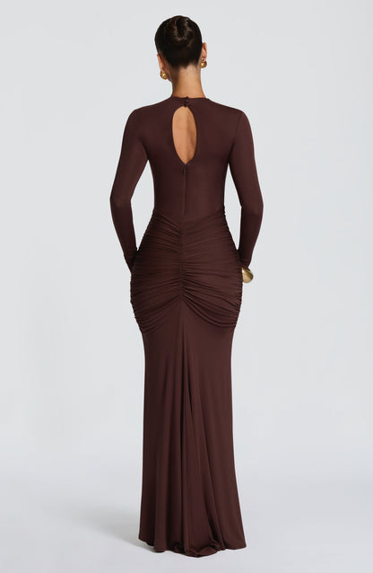 Oriane Maxi Dress Plum Brown
