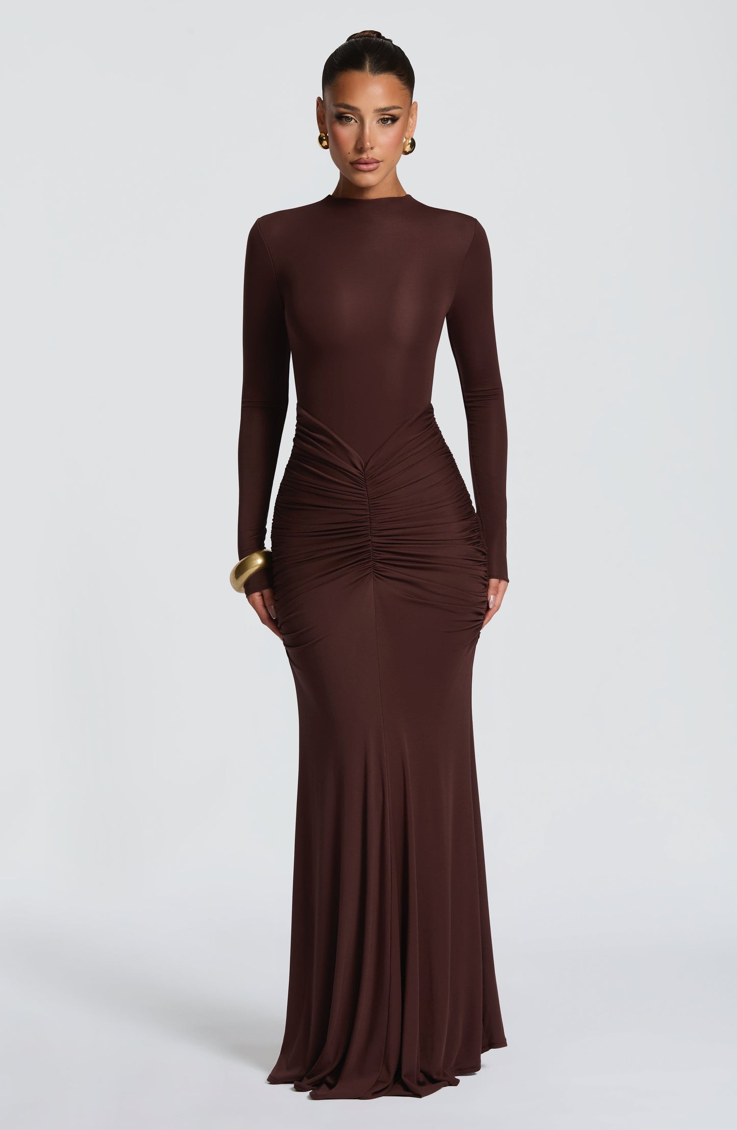 Oriane Maxi Dress Plum Brown