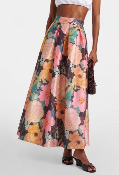 Ottie Vintage Floral Maxi Skirt