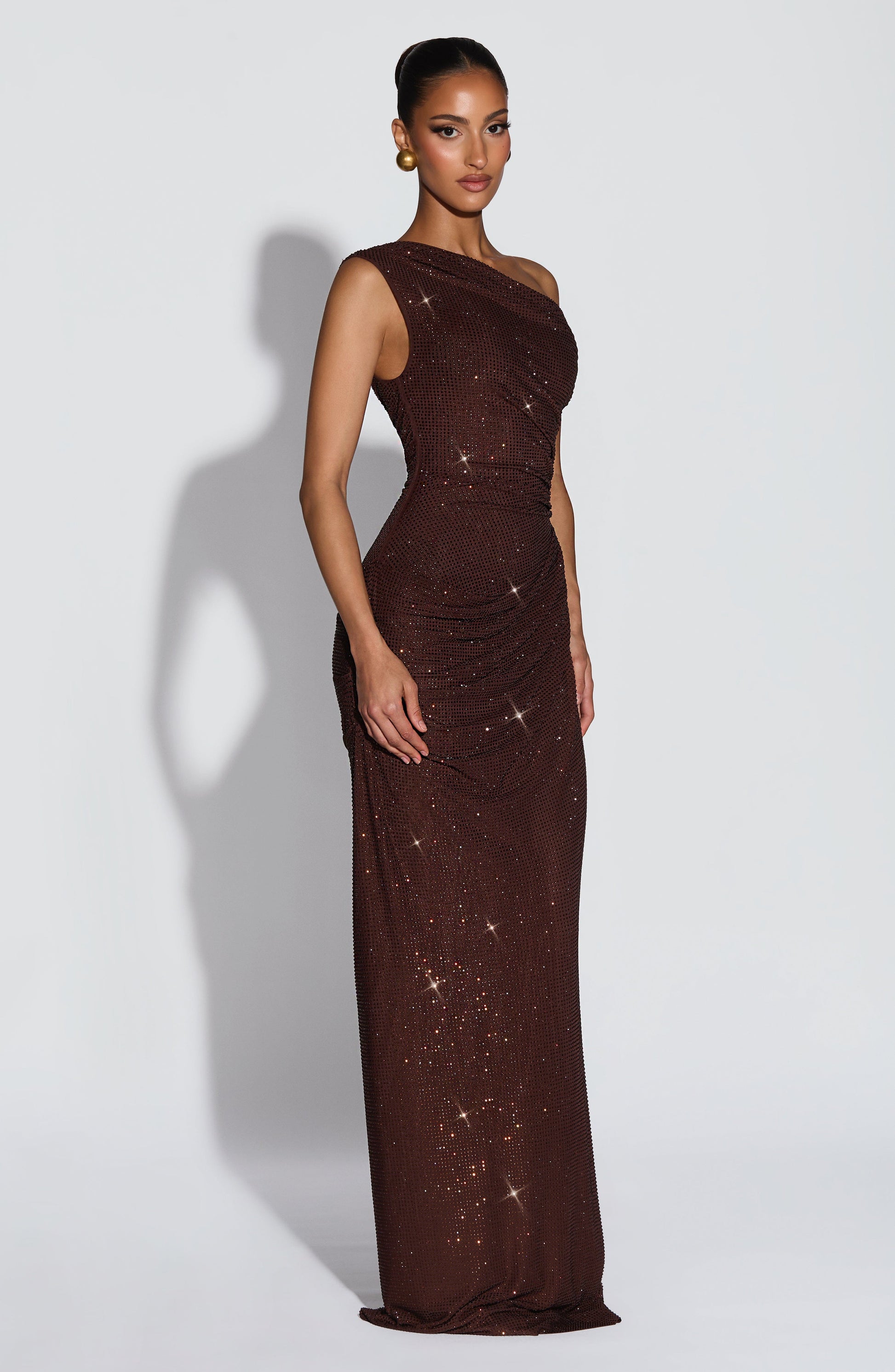 Ottilie Maxi Dress Plum Brown