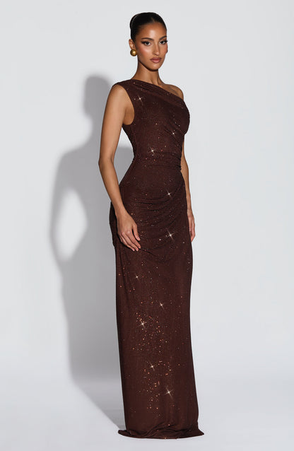 Ottilie Maxi Dress Plum Brown