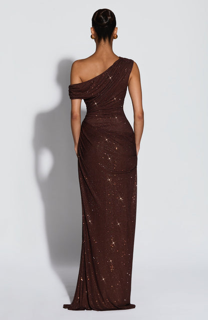 Ottilie Maxi Dress Plum Brown