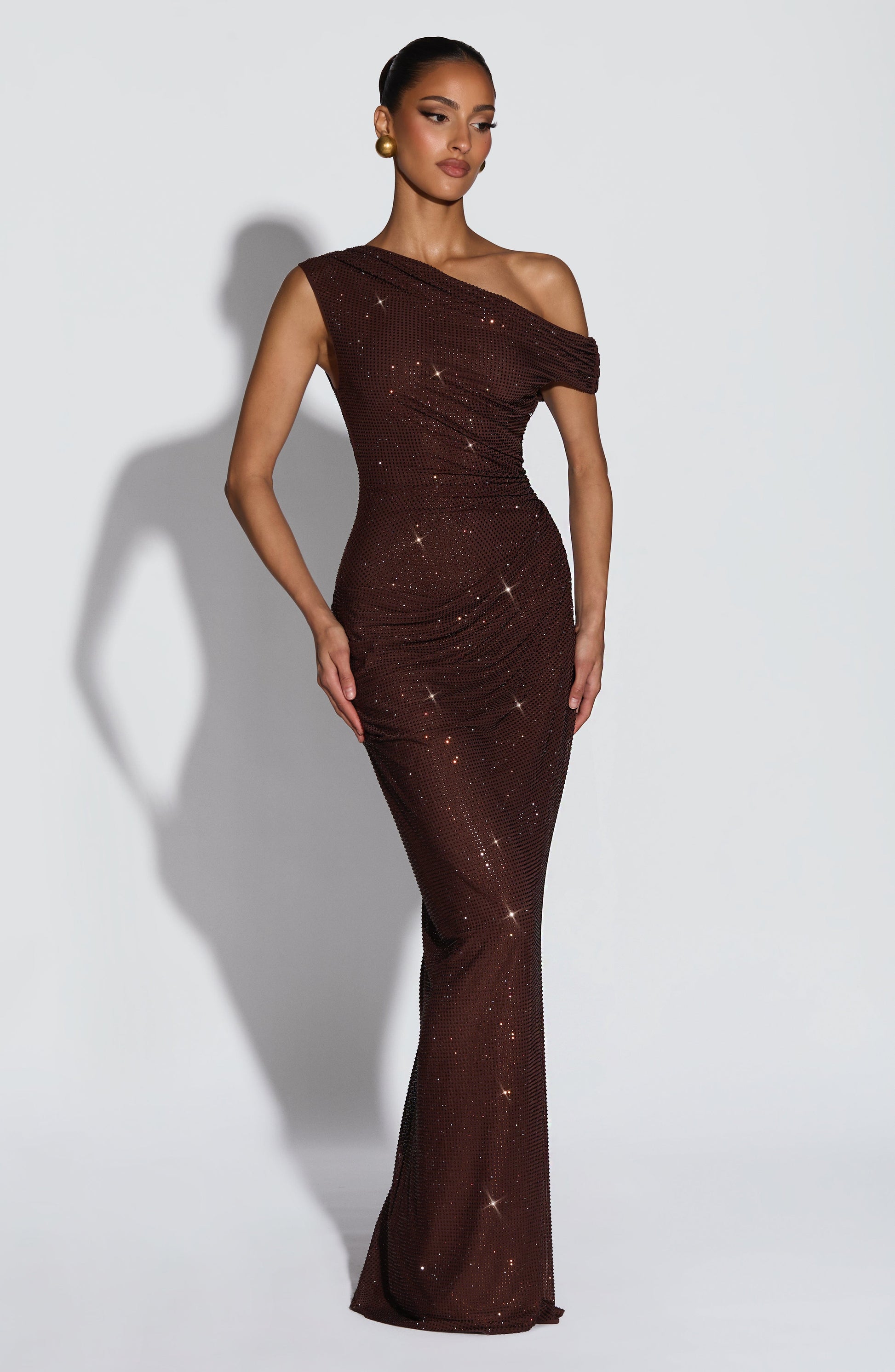 Ottilie Maxi Dress Plum Brown