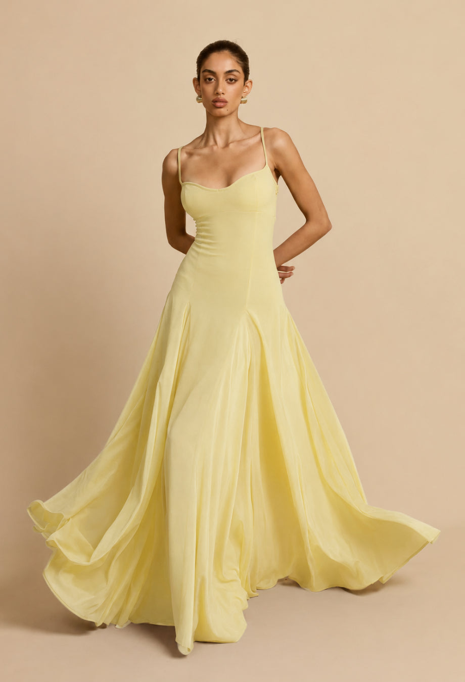 Paloma Butter Yellow Maxi Dress for Beach Wedding Guests