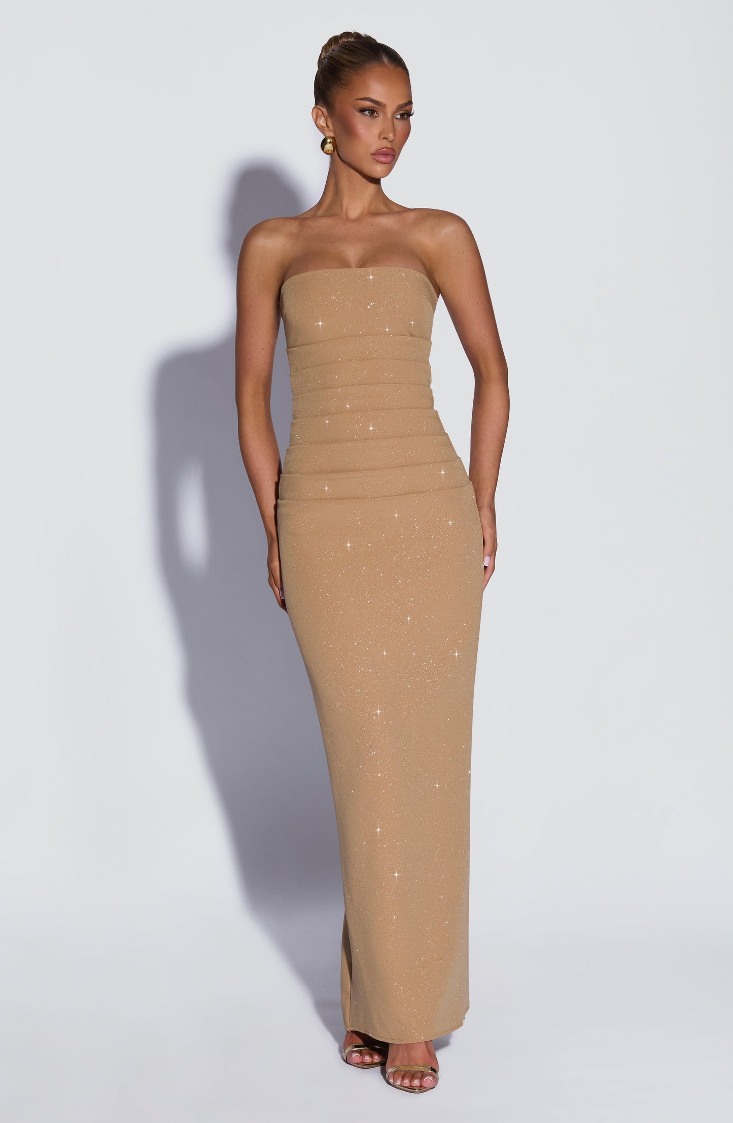Pandra Maxi Dress Gold Sparkle