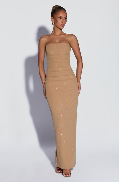 Pandra Maxi Dress Gold Sparkle