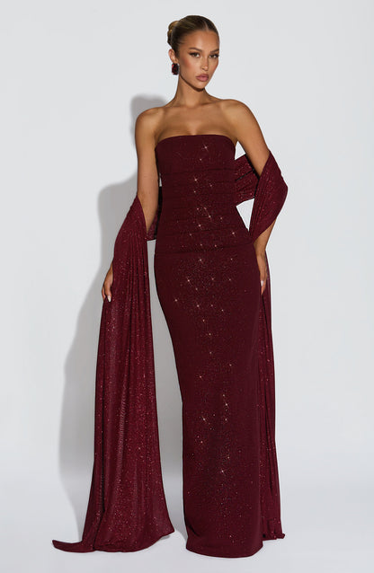 Pandra Maxi Dress Wine Sparkle