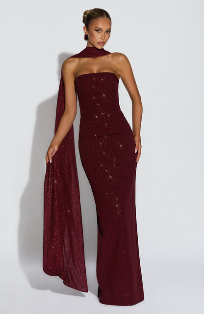 Pandra Maxi Dress Wine Sparkle