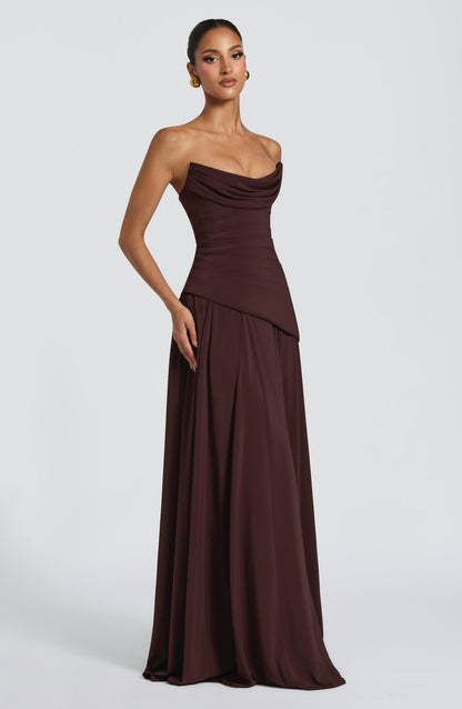 Patricia Maxi Dress Plum Brown