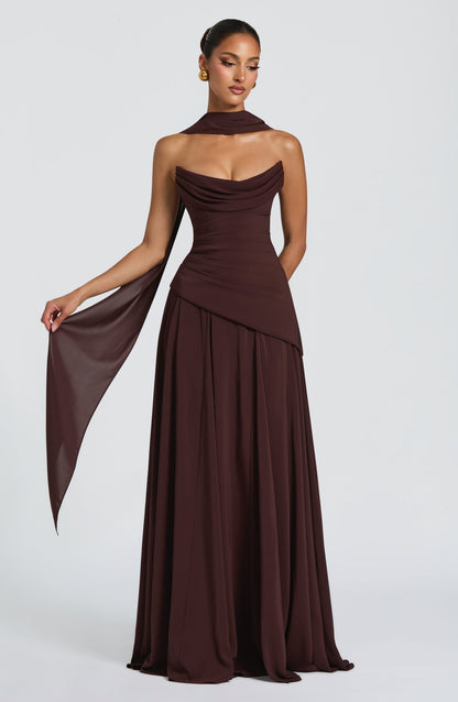 Patricia Maxi Dress Plum Brown