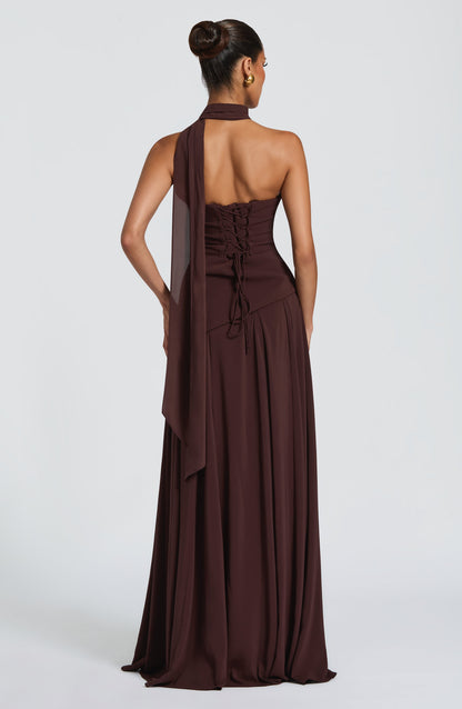 Patricia Maxi Dress Plum Brown