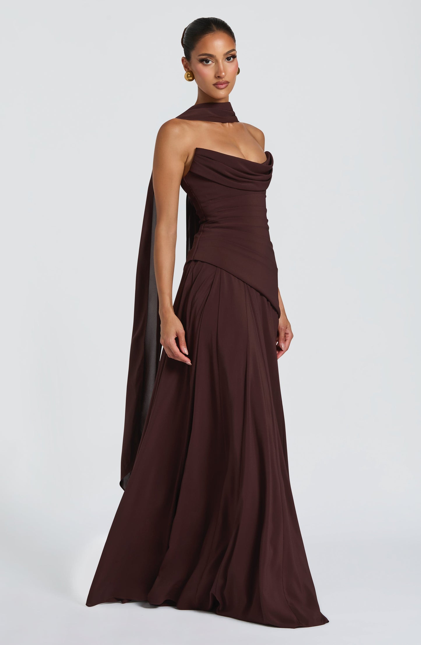 Patricia Maxi Dress Plum Brown