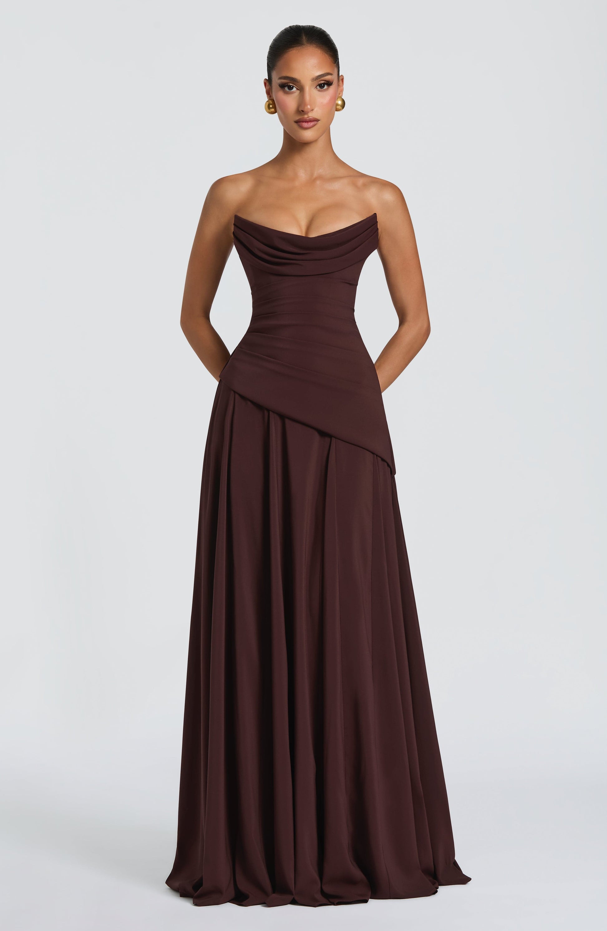 Patricia Maxi Dress Plum Brown
