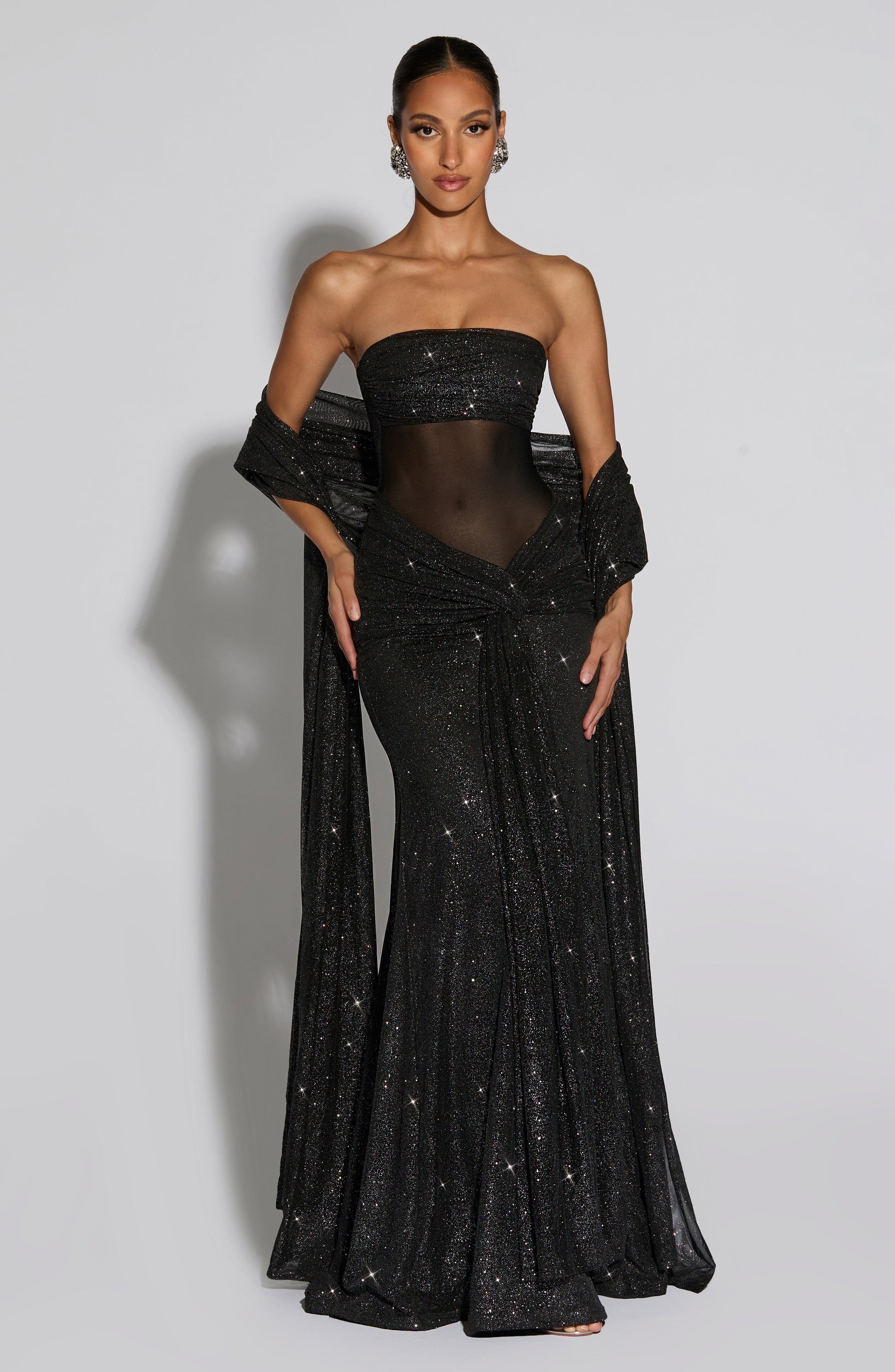Paula Maxi Dress Black Sparkle