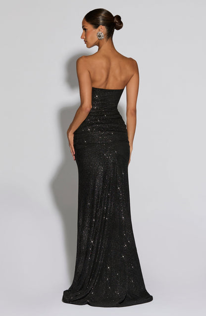 Paula Maxi Dress Black Sparkle
