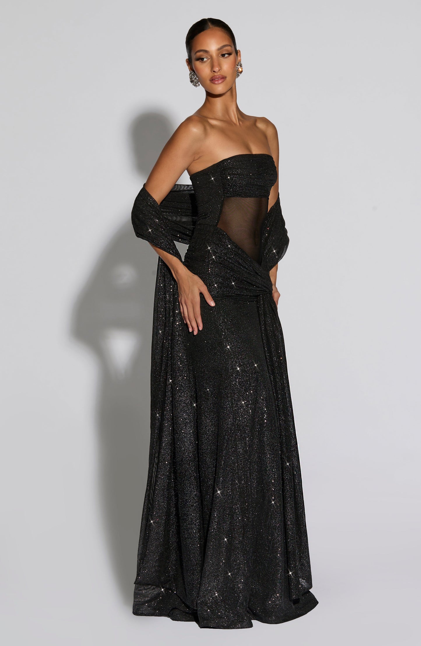 Paula Maxi Dress Black Sparkle