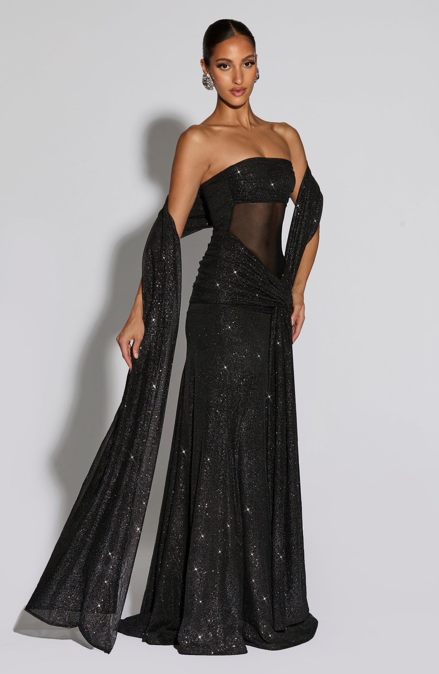 Paula Maxi Dress Black Sparkle