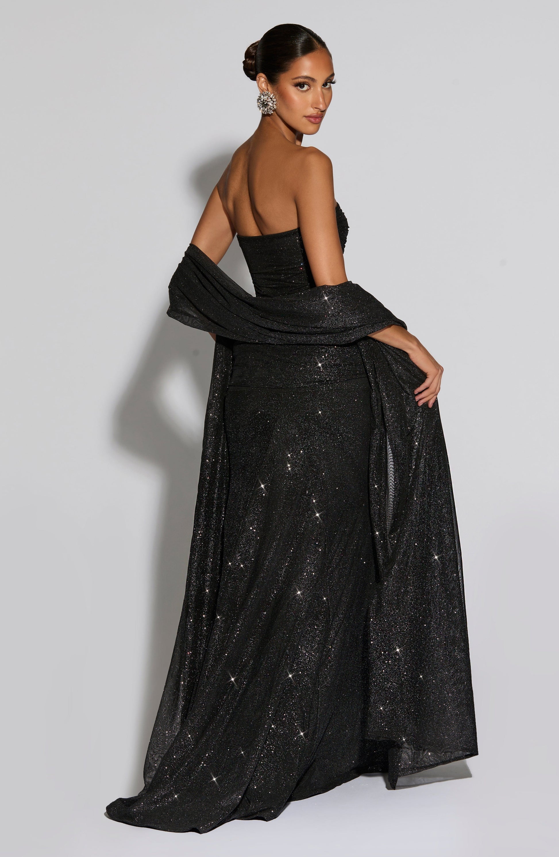 Paula Maxi Dress Black Sparkle