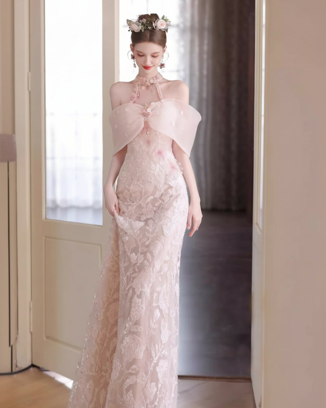 Persephone Maxi Dress Blush Pink
