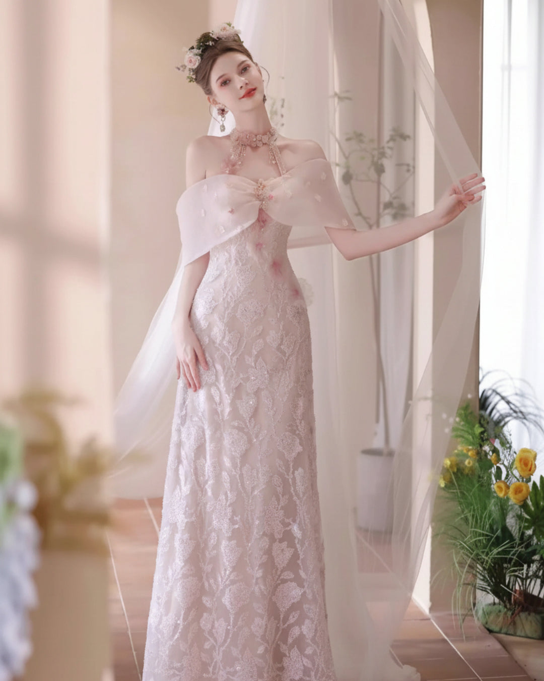 Persephone Maxi Dress Blush Pink