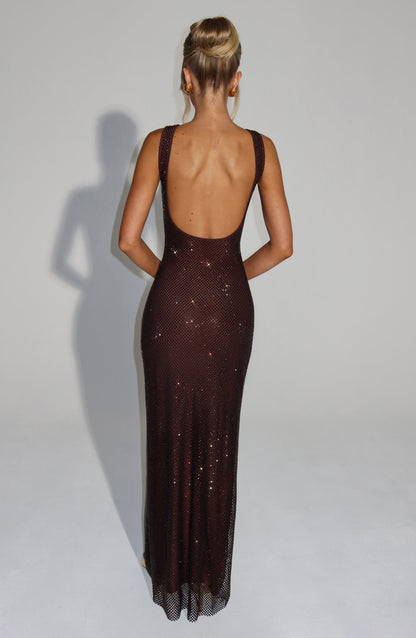 Petra Maxi Dress Plum Brown