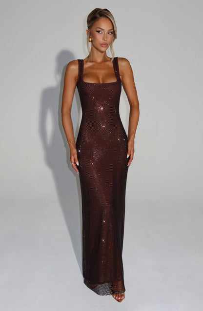 Petra Maxi Dress Plum Brown
