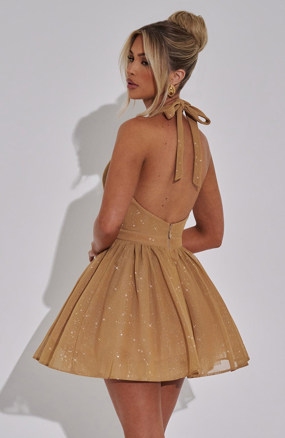 Pippa Mini Dress Gold Sparkle