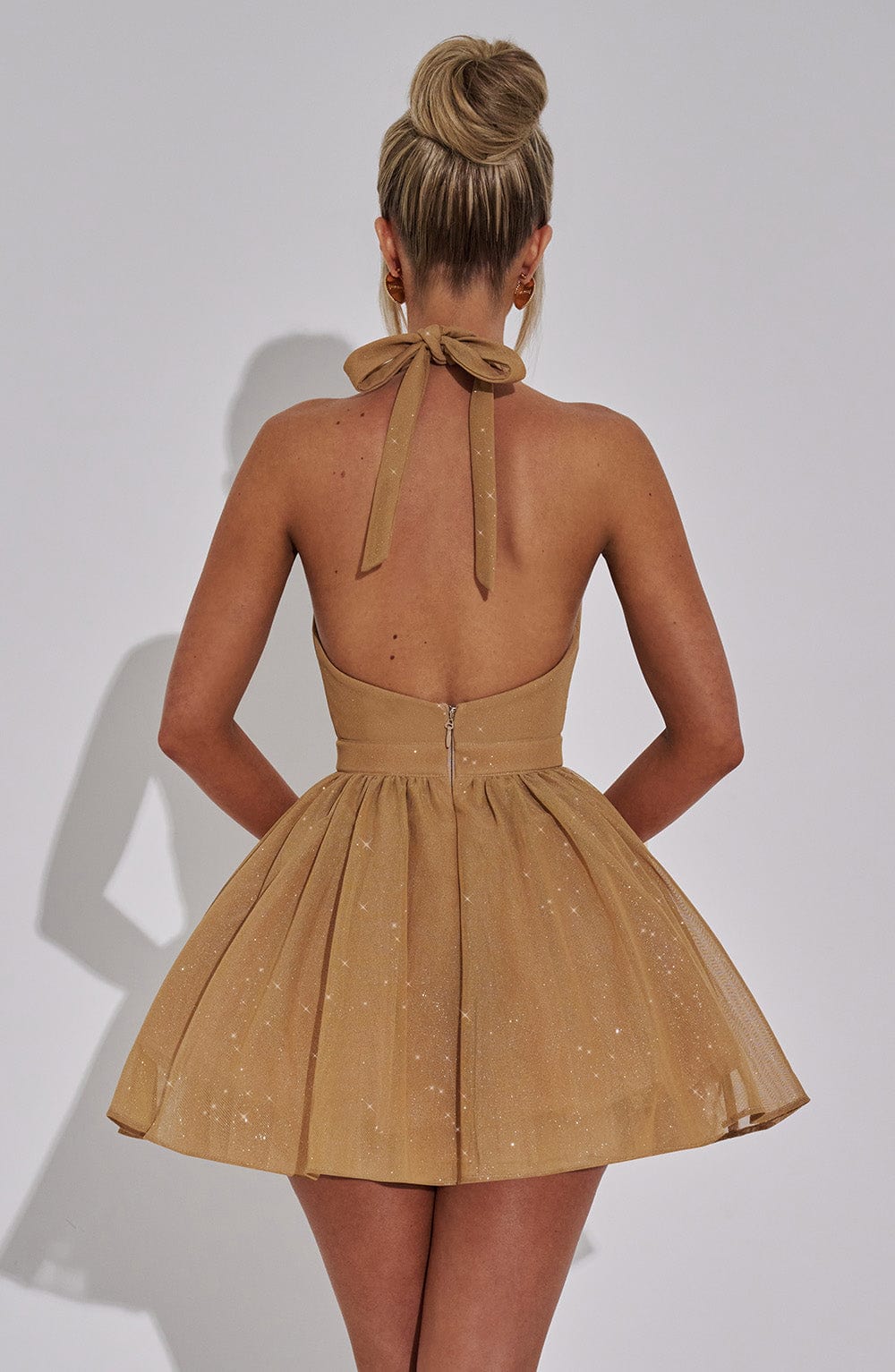 Pippa Mini Dress Gold Sparkle