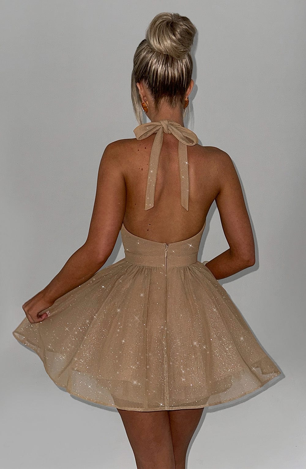 Pippa Mini Dress Gold Sparkle