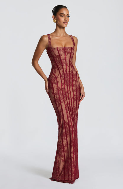Polina Maxi Dress Burgundy