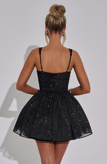 Polly Mini Dress Black Sparkle
