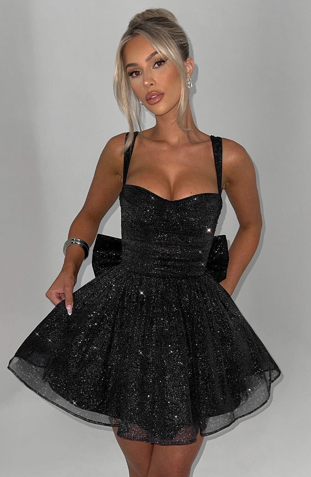 Polly Mini Dress Black Sparkle