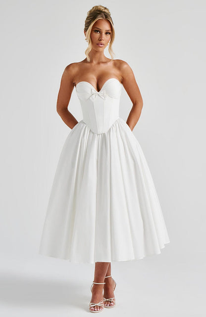 Prim Midi Dress Ivory