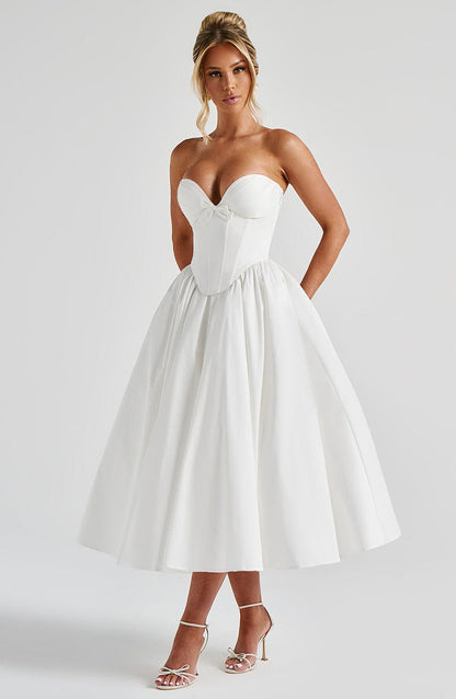 Prim Midi Dress Ivory