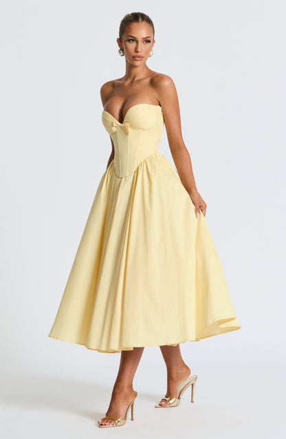 Prim Midi Dress Lemon