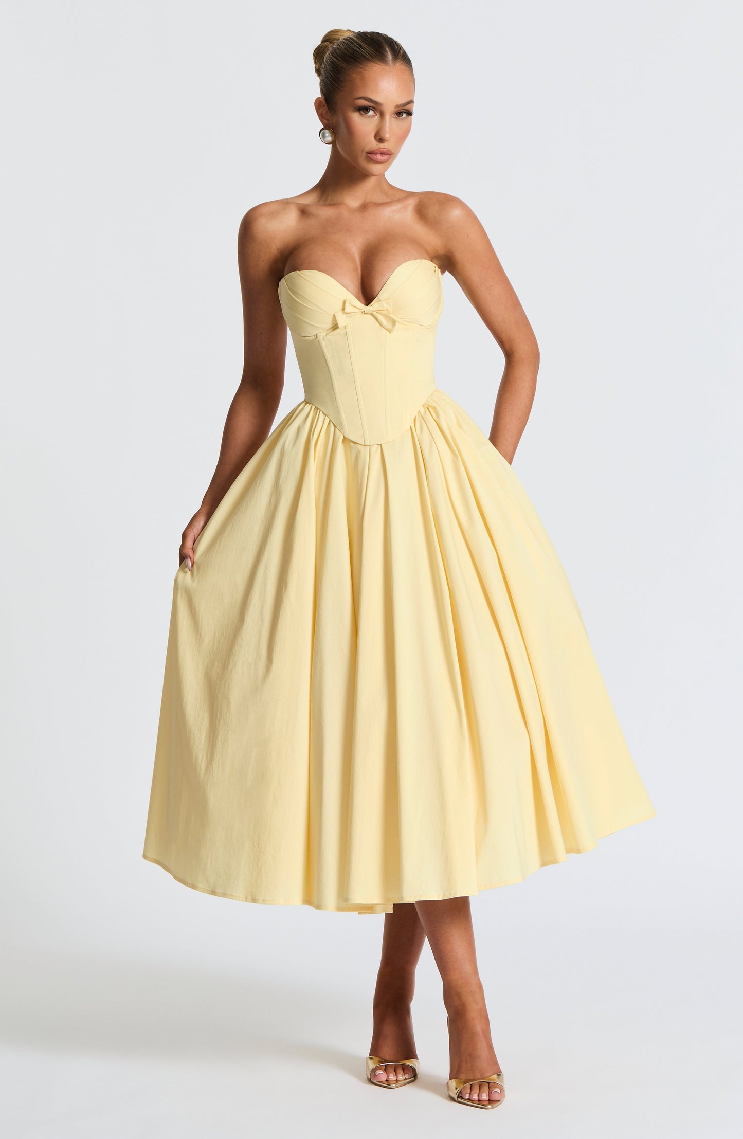 Prim Midi Dress Lemon