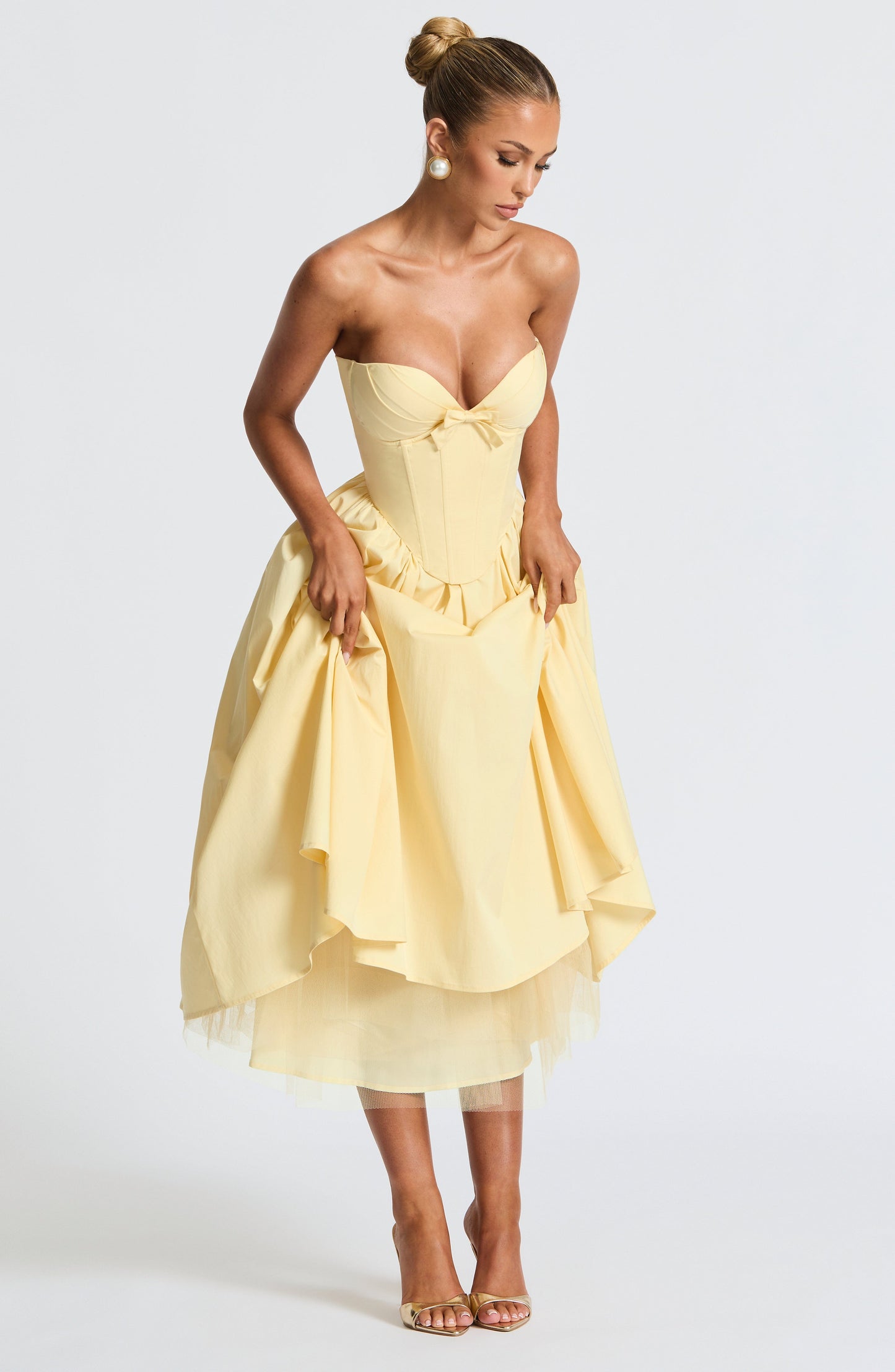Prim Midi Dress Lemon