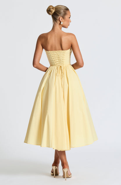 Prim Midi Dress Lemon