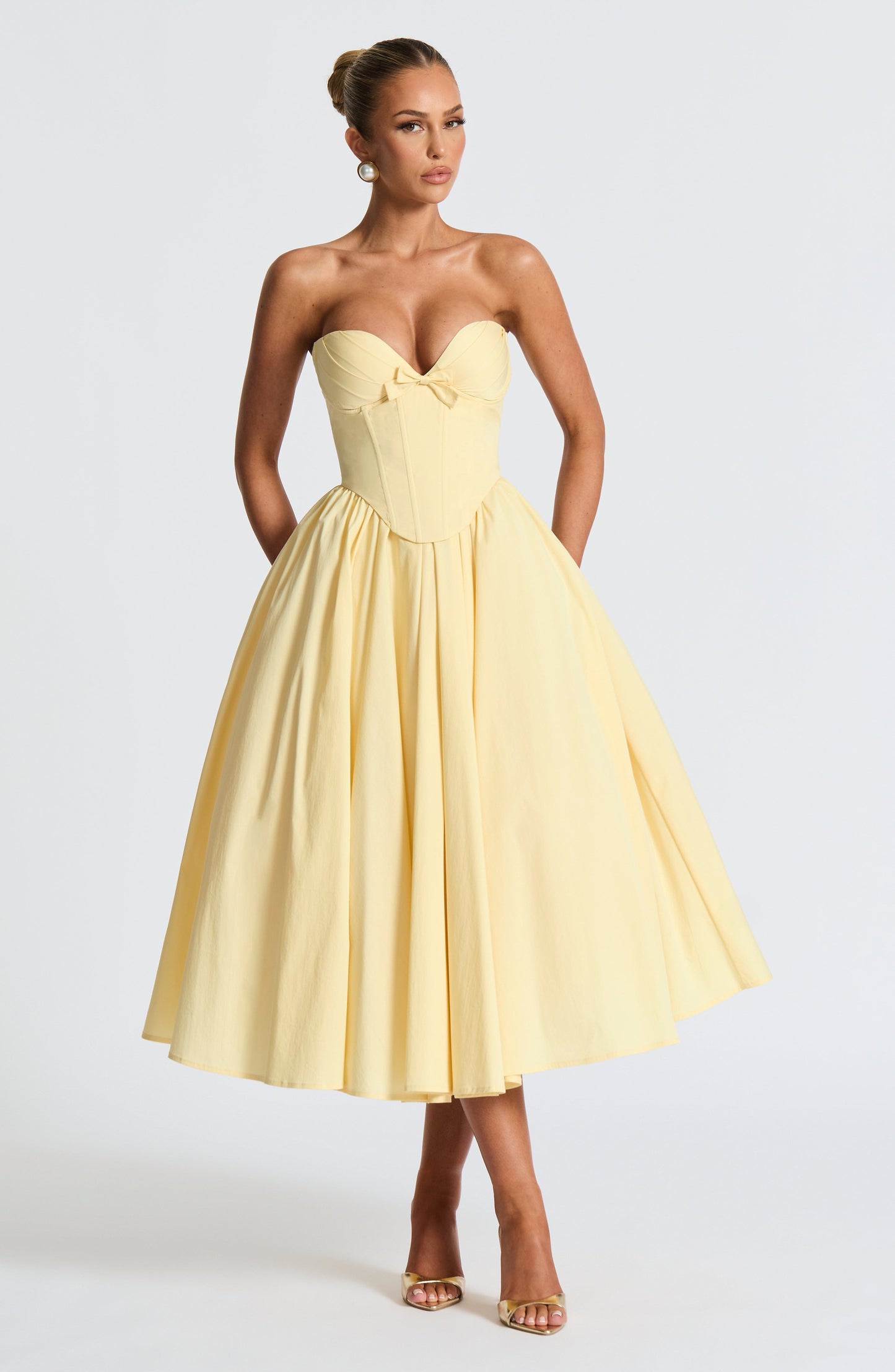 Prim Midi Dress Lemon