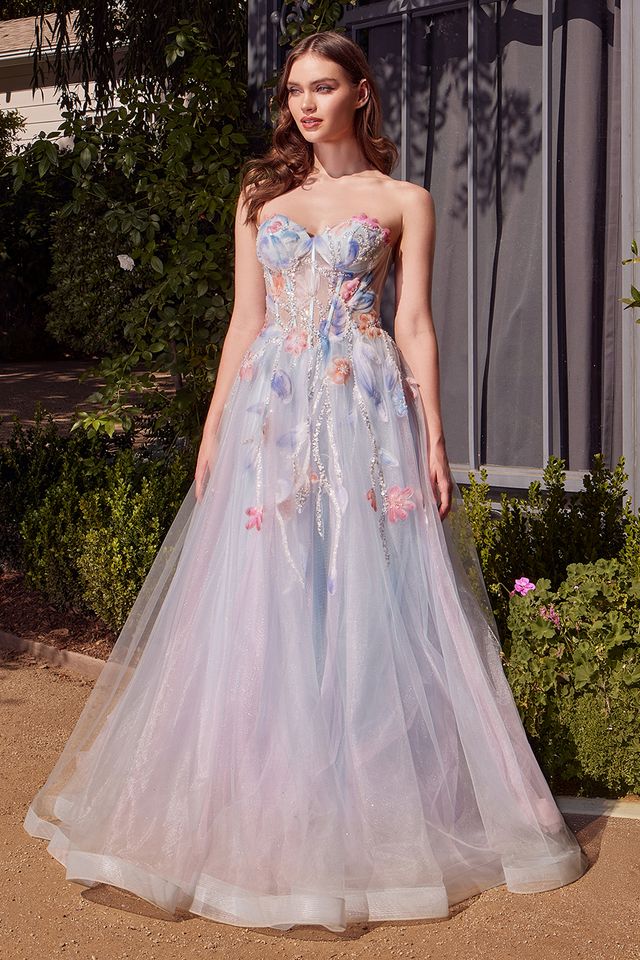A1383 Watercolor Floral A- Gown Andrea & Leo