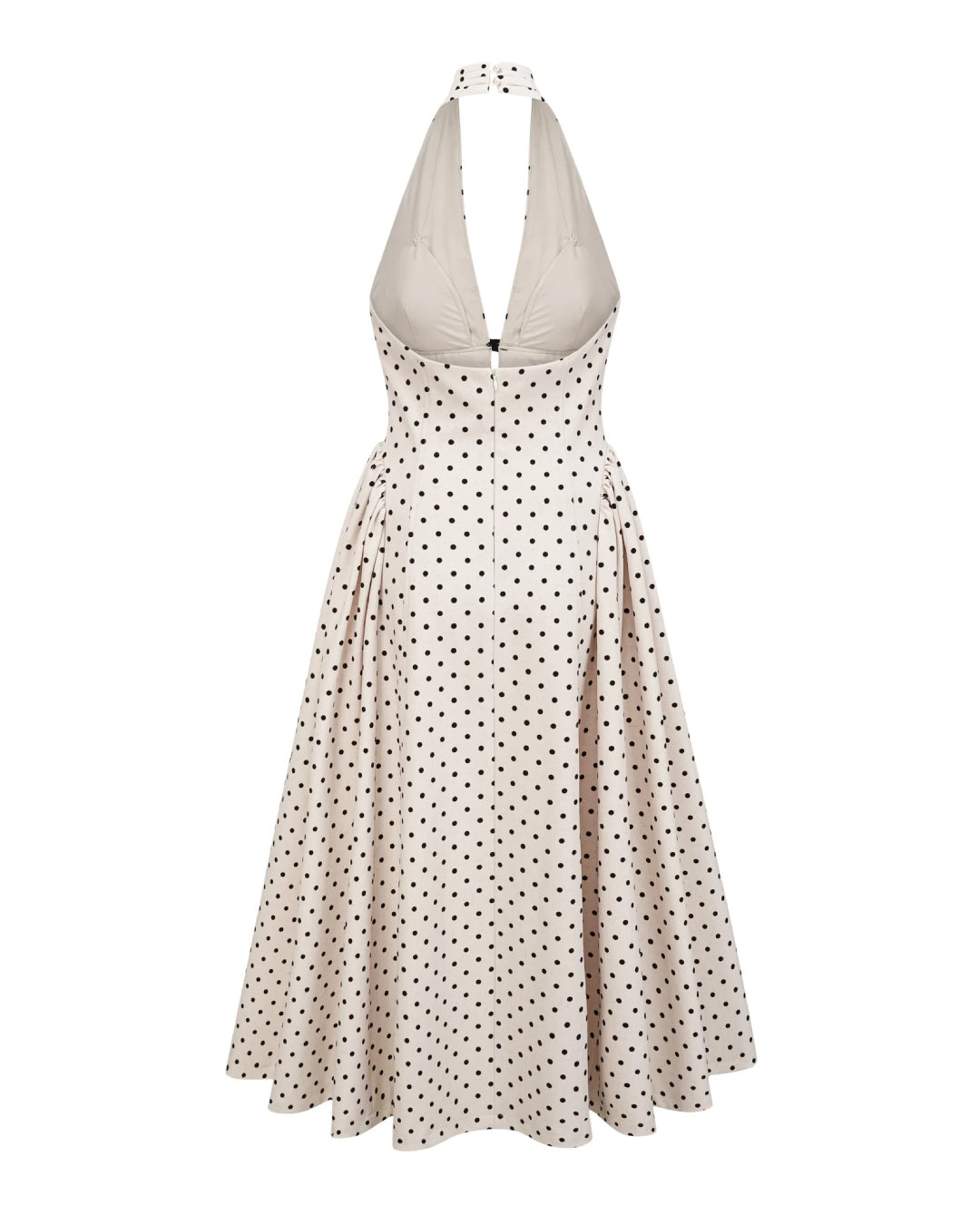 Quinn Polka Dot Print Midi Dress Black and White