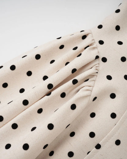 Quinn Polka Dot Print Midi Dress Black and White