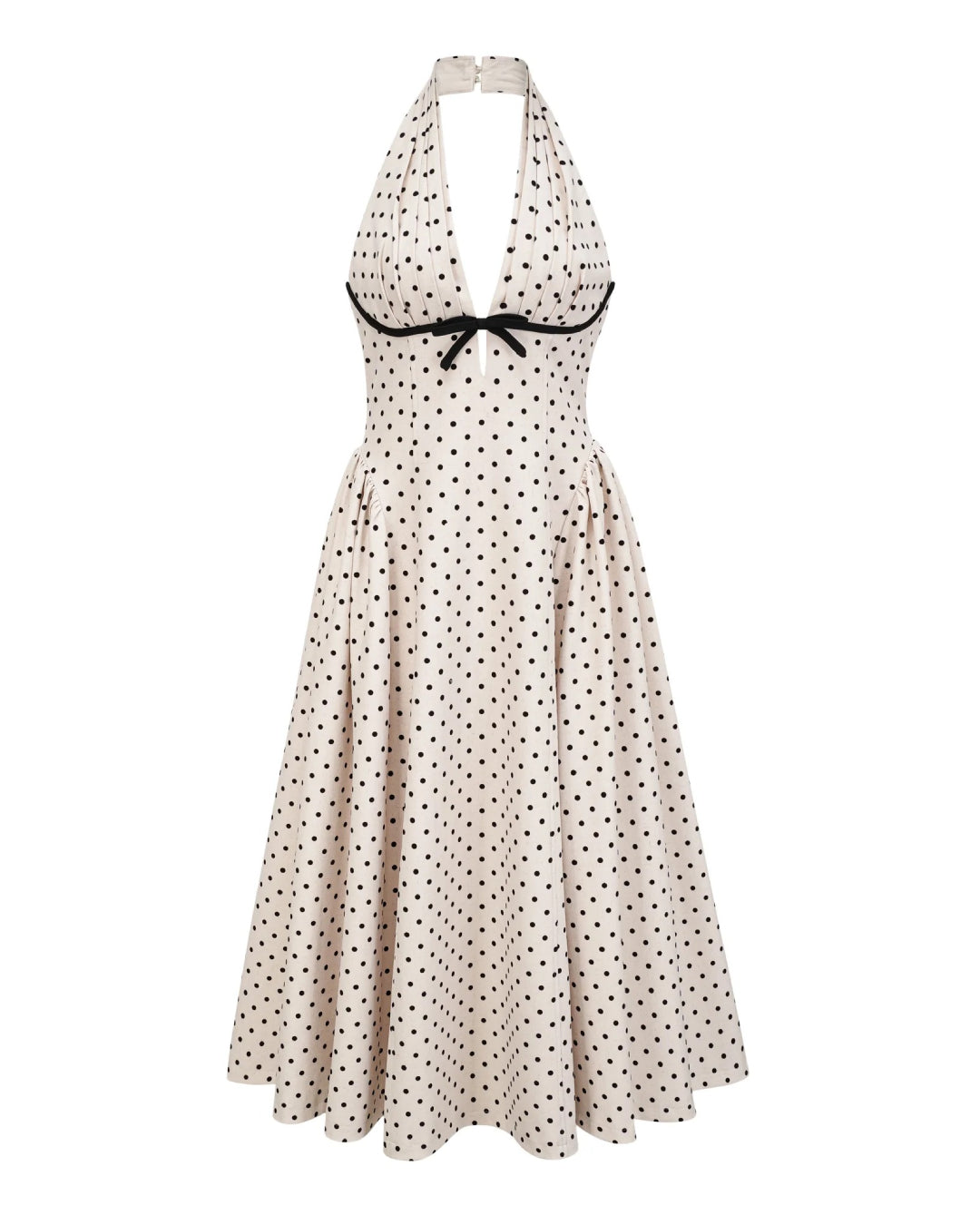 Quinn Polka Dot Print Midi Dress Black and White