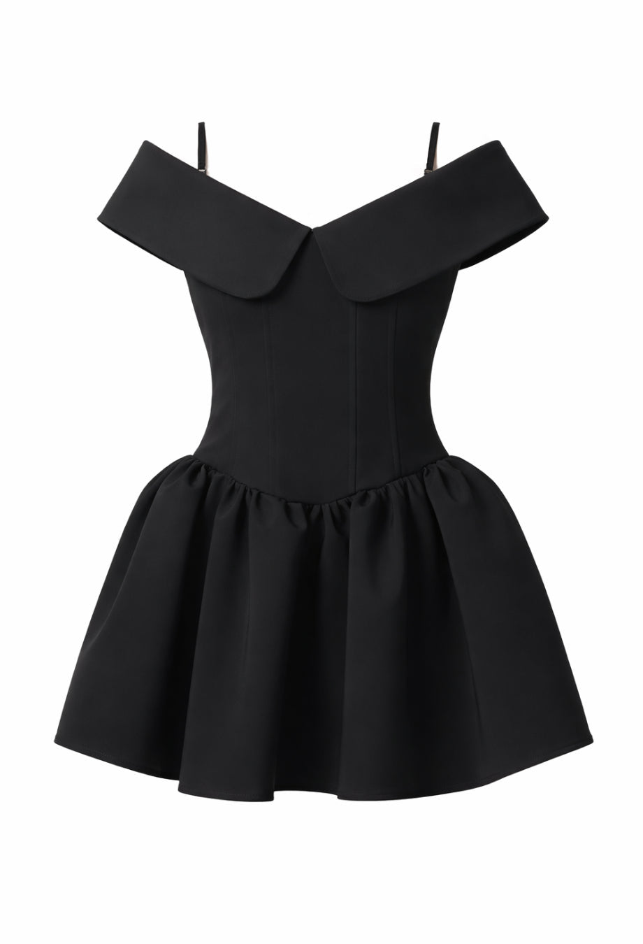 Raquel Babydoll Corset Mini Dress Black