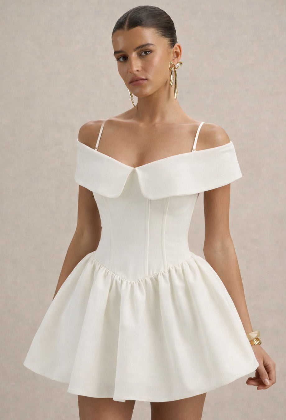 Raquel Babydoll Corset Mini Dress Ivory