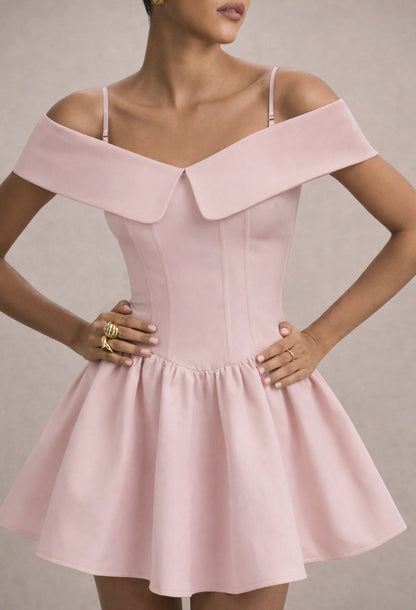 Raquel Babydoll Corset Mini Dress Pink