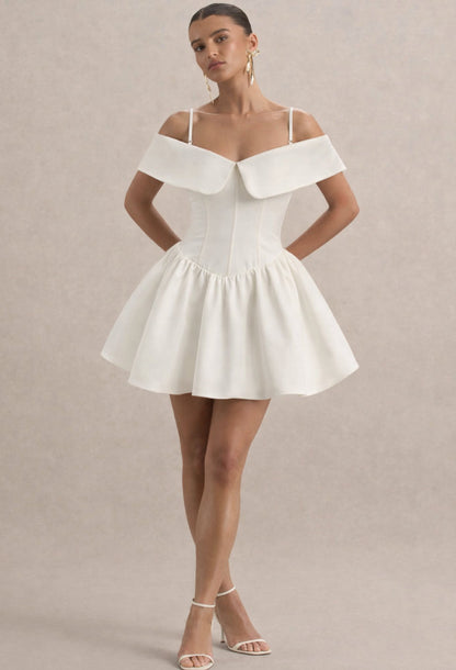 Raquel Babydoll Corset Mini Dress Ivory