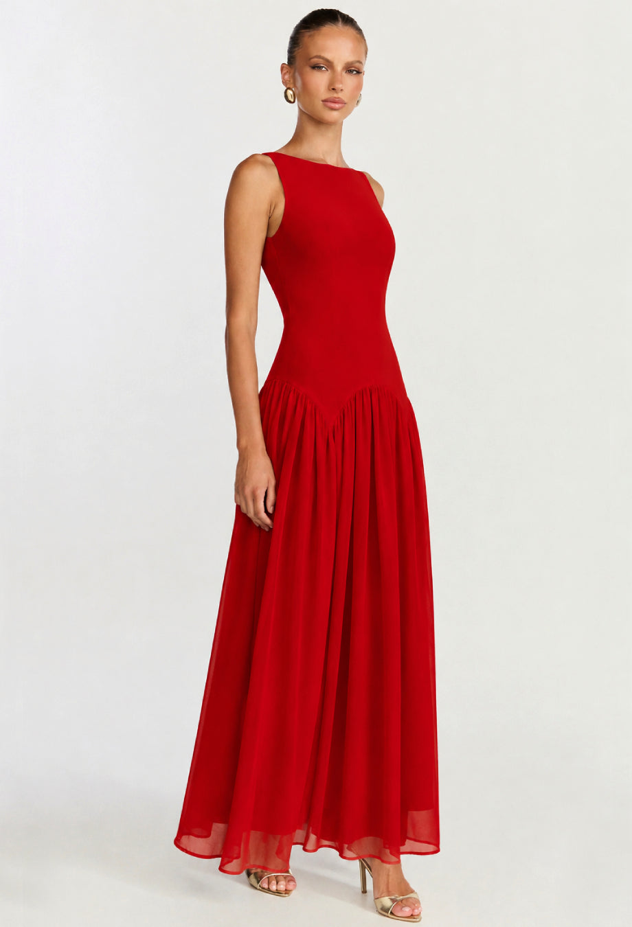 Camella Midi Dress Red