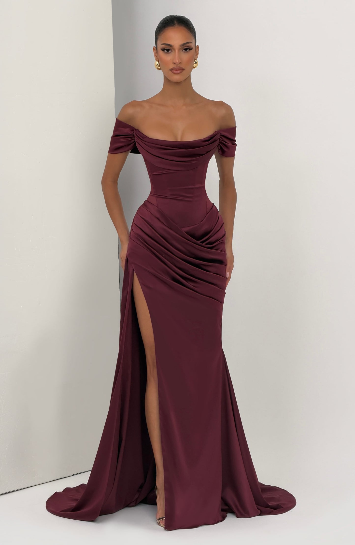 Riona Gown Cherry Lacquer