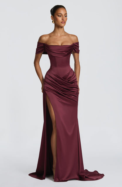 Riona Gown Cherry Lacquer